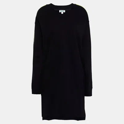 Pre-owned Kenzo Cotton Mini Dress M In Black