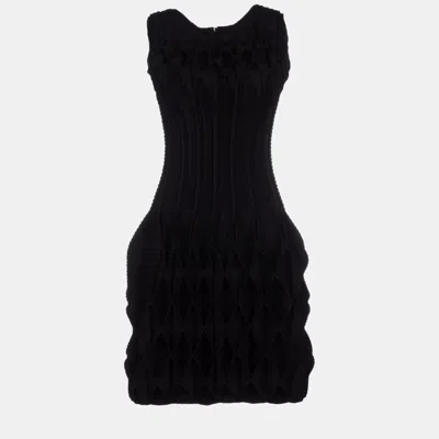 Pre-owned Alaïa Viscose Mini Dress 36 In Black