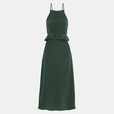 Pre-owned Zimmermann Silk Midi Dress 3 In Green
