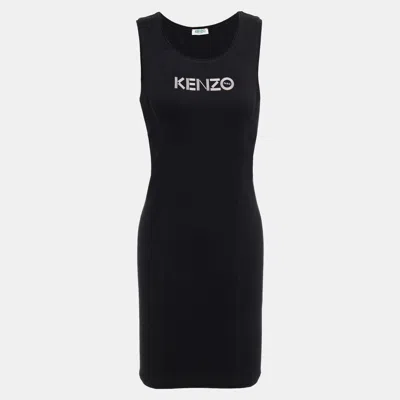 Pre-owned Kenzo Cotton Mini Dress Xs In Black
