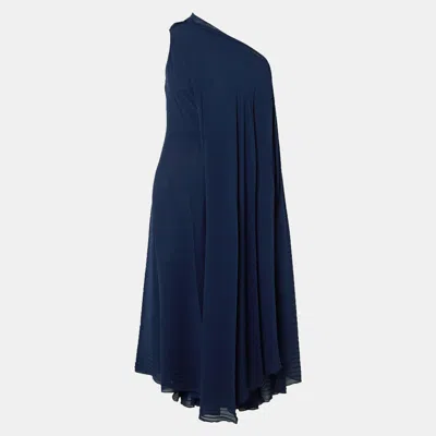 Pre-owned Roland Mouret Polyester Midi Dress S In Navy Blue
