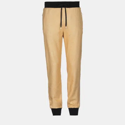 Pre-owned Dolce & Gabbana Cotton Trousers 50 In Yellow