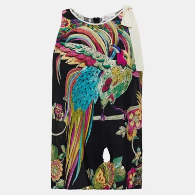 Pre-owned Red Valentino Silk Sleeveless Top 42 In Multicolor