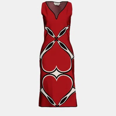 Pre-owned Alexander Mcqueen Viscose Midi Dress S In Red