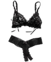 Hanky Panky After Midnight Solid Open Panel Thong 481001 In Black