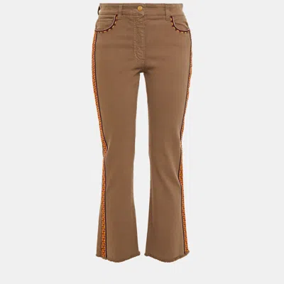 Pre-owned Etro Cotton Bootcut Jeans 31 In Brown