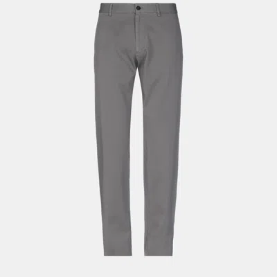 Pre-owned Giorgio Armani Cotton Pants 60 In Grey