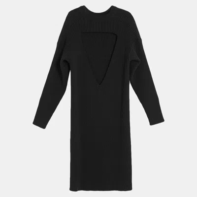 Pre-owned Bottega Veneta Wool Midi Dress M In Black