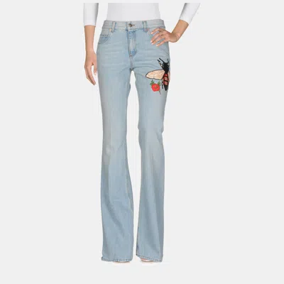 Pre-owned Gucci Cotton Jeans 31 In Blue