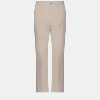 Pre-owned Gucci Cotton Trousers 46 In Beige