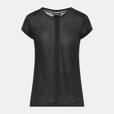 Pre-owned Tom Ford Silk T-shirts 40 In Black