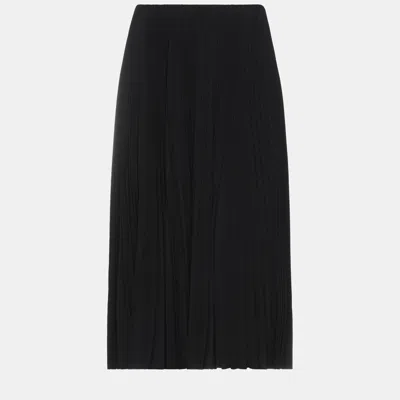 Pre-owned Balenciaga Polyester Midi Skirt 36 In Black