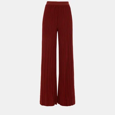 Pre-owned M Missoni Cotton Wide Leg Pants 40 In Red