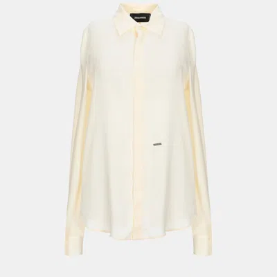 Pre-owned Dsquared2 Silk Shirt 40 In Yellow