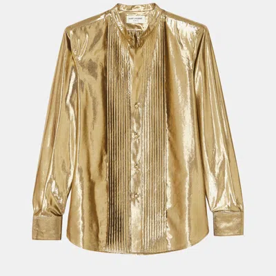 Pre-owned Saint Laurent Viscose Shirt 42 In Gold