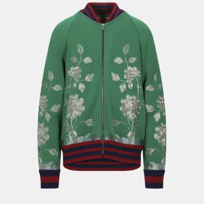Pre-owned Gucci Cotton Cardigan L In Green