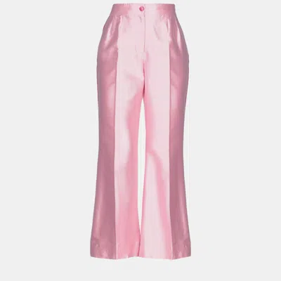 Pre-owned Dolce & Gabbana Cotton Pants 46 In Pink