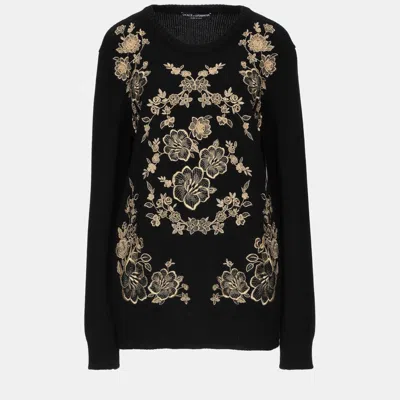 Pre-owned Dolce & Gabbana Cashmere Sweater 38 In Black