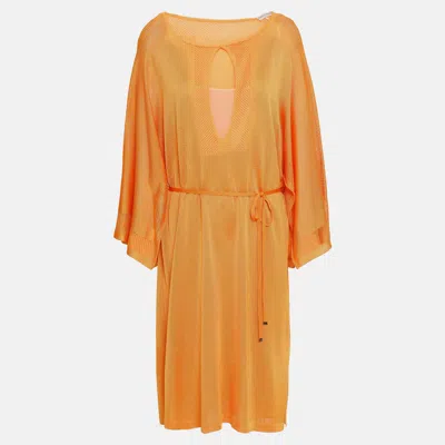 Pre-owned Emilio Pucci Viscose Knee Length Dress M In Orange