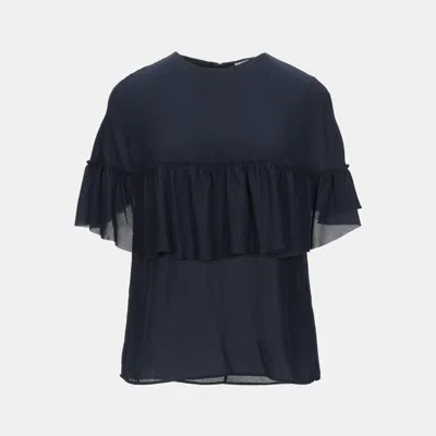 Pre-owned Red Valentino Polyester Top 46 In Navy Blue