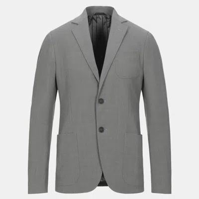 Pre-owned Giorgio Armani Virgin Wool Blazers 48 In Grey