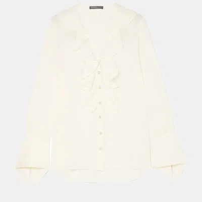 Pre-owned Alexander Mcqueen Silk Shirt 40 In White