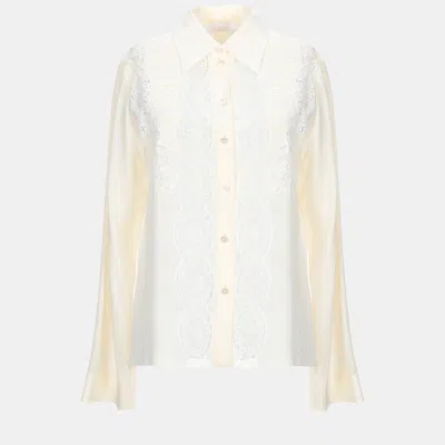 Pre-owned Chloé Silk Shirt 40 In Cream