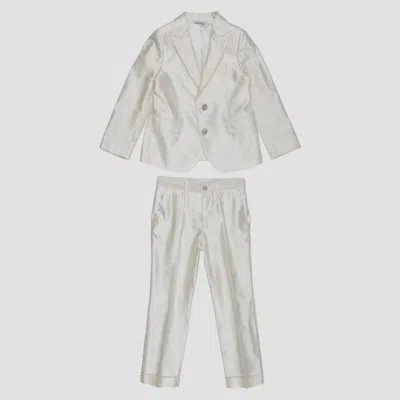 Pre-owned Dolce & Gabbana Silk Suits 3 In White