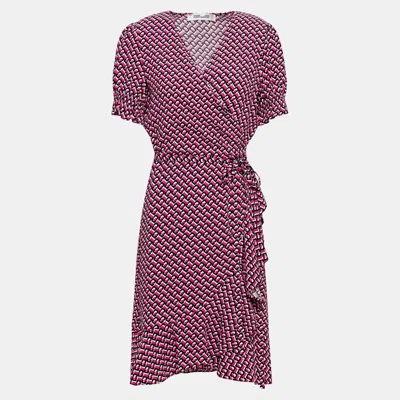 Pre-owned Diane Von Furstenberg Viscose Mini Dress M In Pink