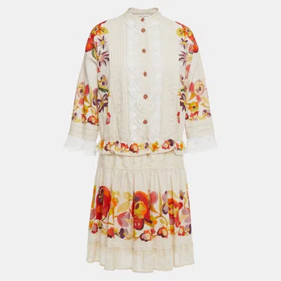 Pre-owned Etro Cotton Mini Dress 42 In Multicolor