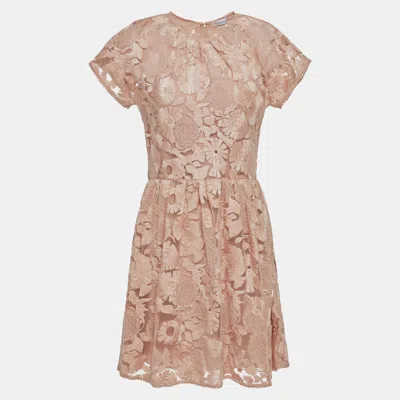 Pre-owned Red Valentino Polyamid Mini Dress 44 In Pink