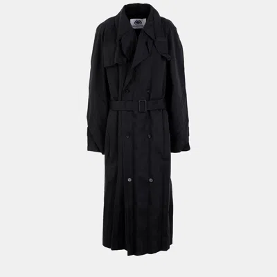 Pre-owned Balenciaga Polyester Overcoat M In Black