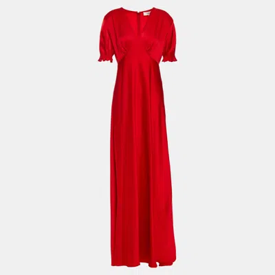 Pre-owned Diane Von Furstenberg Triacetate Gown 2 In Red