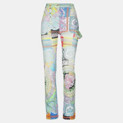 Pre-owned Versace Multicolor Printed Denim Jeans S Waist 27"