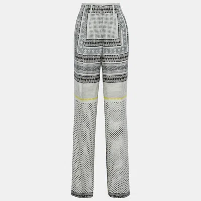 Pre-owned Etro Silk Wide Leg Pants 48 In Grey