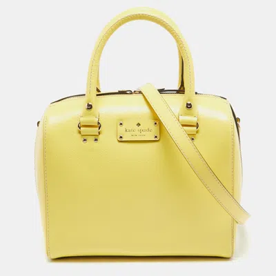 Pre-owned Kate Spade Yellow Leather Wellesley Alessa Satchel