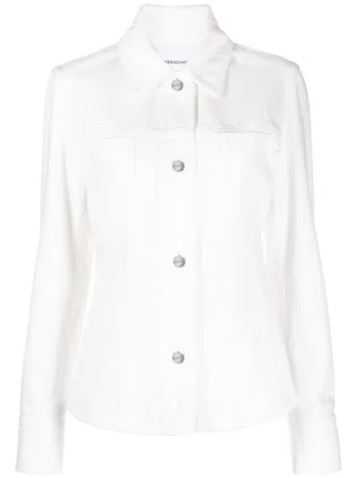 Ferragamo Classic-collar Denim Jacket In Weiss
