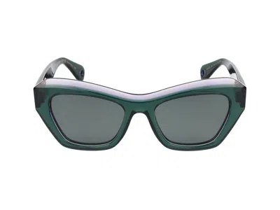 Lanvin Sunglasses In Transparent Green/lilac