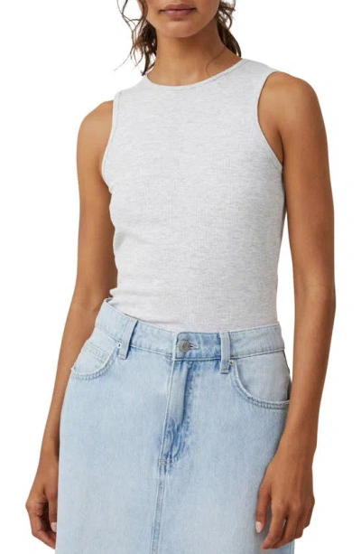 Cotton On Women's The One Rib Racer Tank Top In Light Gray Marle