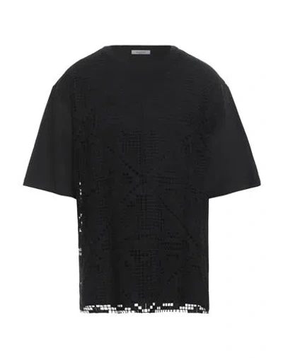 Valentino Garavani Man T-shirt Black Size L Cotton, Polyester