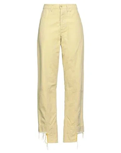 Jil Sander Woman Denim Pants Yellow Size 6 Cotton