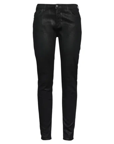 Emporio Armani Woman Jeans Black Size 32 Cotton, Elastomultiester, Elastane