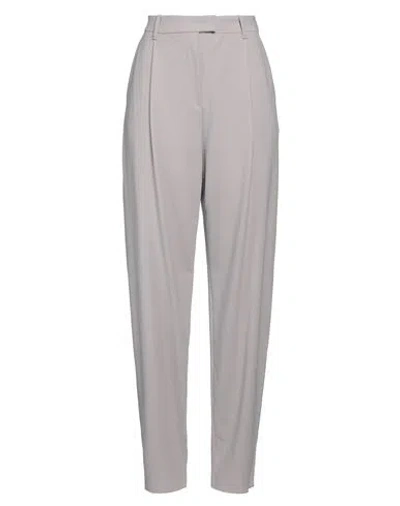 Emporio Armani Woman Pants Light Grey Size 14 Virgin Wool, Elastane