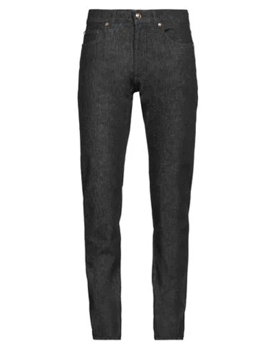 Versace Man Jeans Steel Grey Size 33 Cotton, Elastane, Viscose, Calfskin