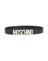 Moschino Man Belt Black Size 38 Soft Leather