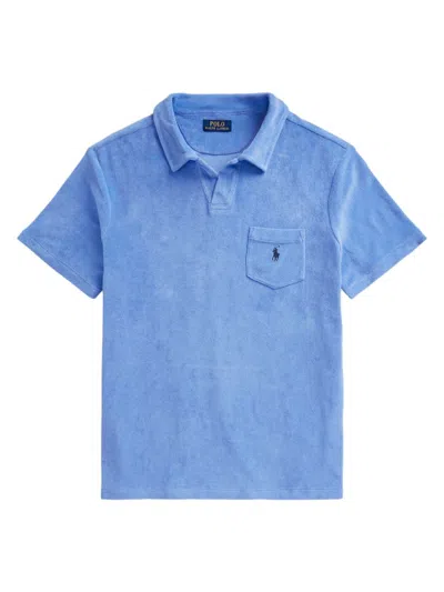 Polo Ralph Lauren Polo Pony Terry-cotton Polo Shirt In Harbor Is Land Blue