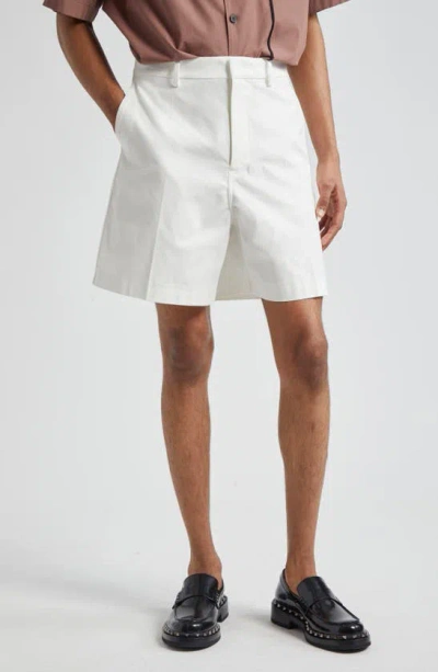 Valentino Men's Stretch Cotton Canvas Bermuda Shorts In White