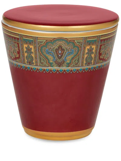 Etro Home Porcelain Paisley Candle Holder In Red