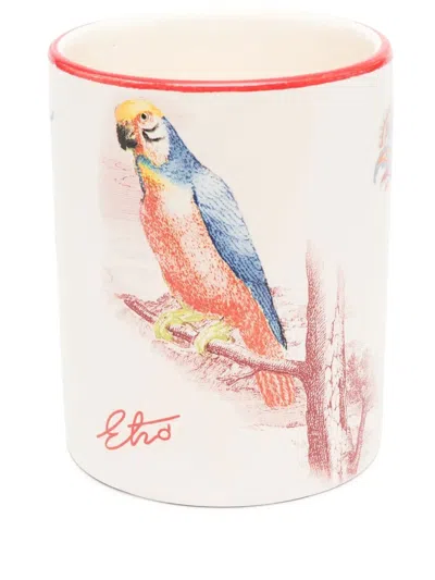 Etro Home Ceramic Mug Printed With Illustration In Nude & Neutrals