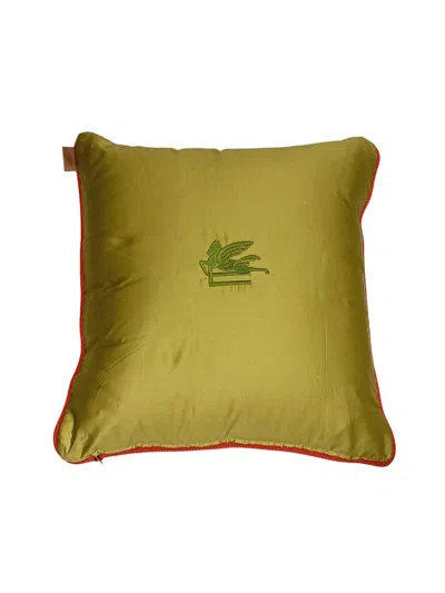 Etro Home Embroidered Cushion With Cord 45x45 In Multicolour